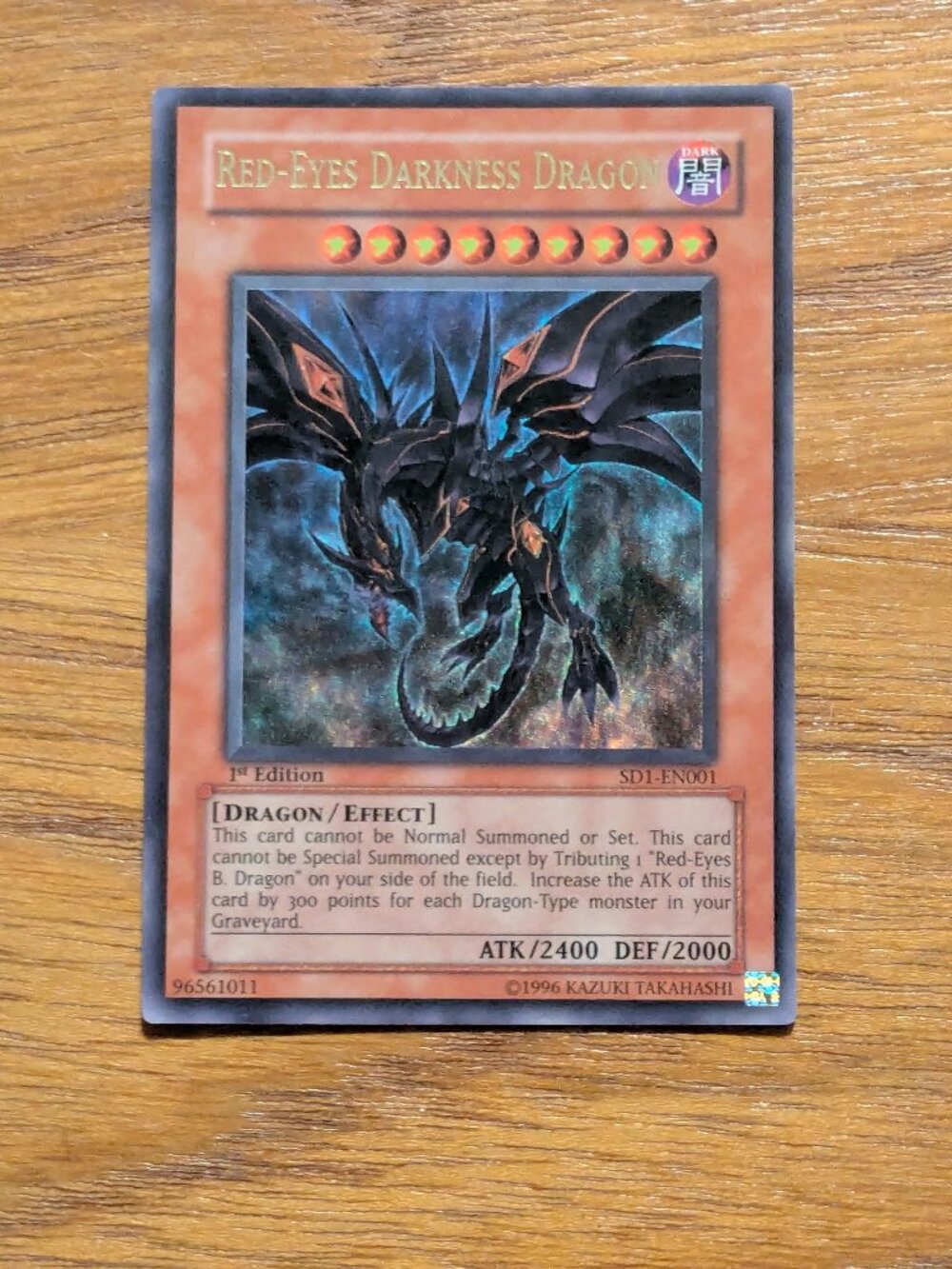 Red-Eyes Darkness Dragon SD1-EN001 Ultra Rare 1ST EDITION Yu-Gi-Oh! YuGiOh